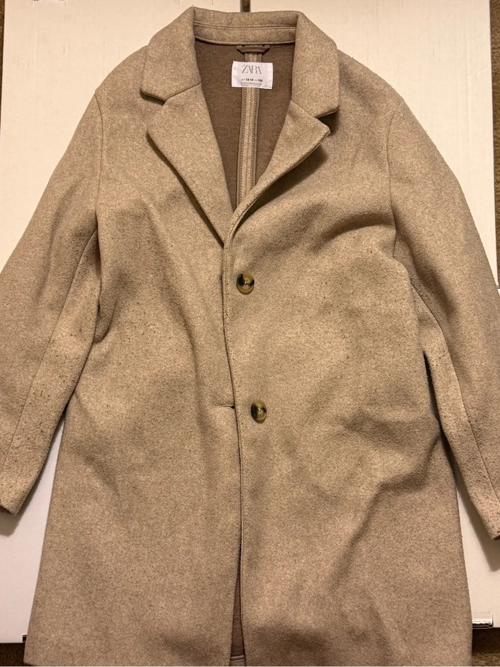 ZARA Beige Single-Breasted Coat